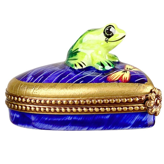 Limoges Rochard Frog Pond Hand Painted Box