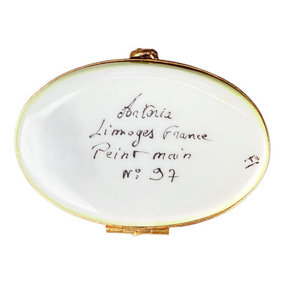 Limoges Cat & Frog Hand Painted Box