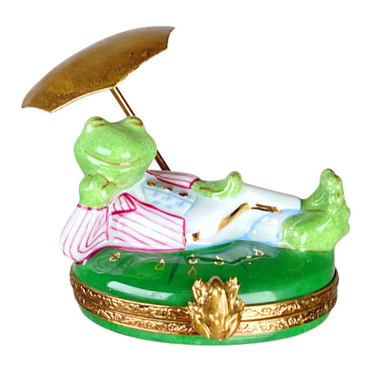Limoges Lounging Amphibian Hand Painted Box