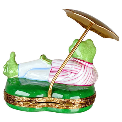 Limoges Lounging Amphibian Hand Painted Box