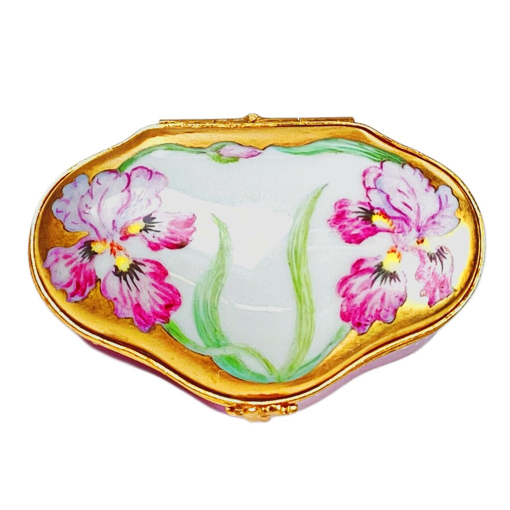 Limoges Iris Hand Painted Box