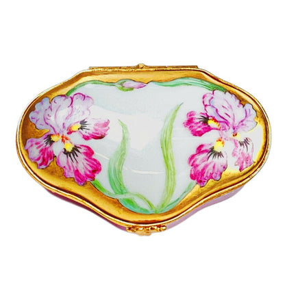 Limoges Iris Hand Painted Box