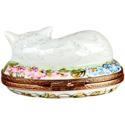 Limoges Observant Cat Hand Painted Box
