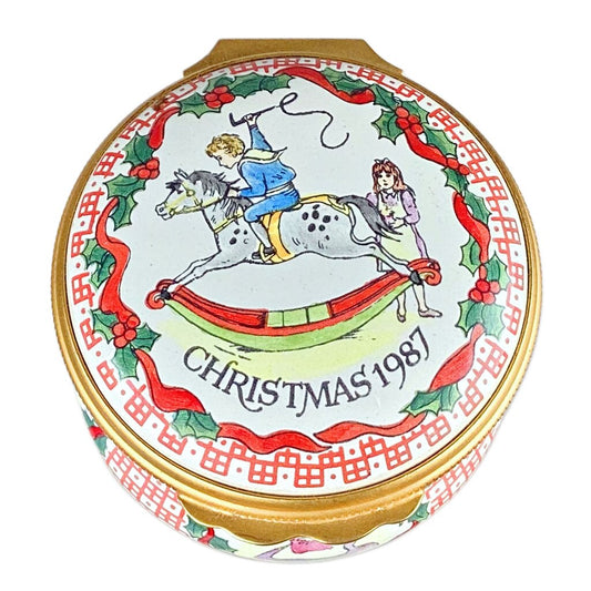 Halcyon Christmas 1987 Enamel Pillbox
