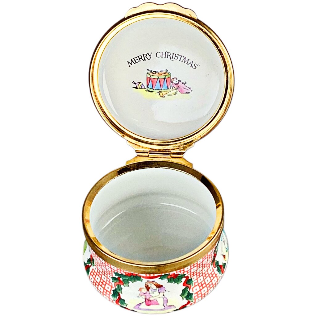 Halcyon Christmas 1987 Enamel Pillbox