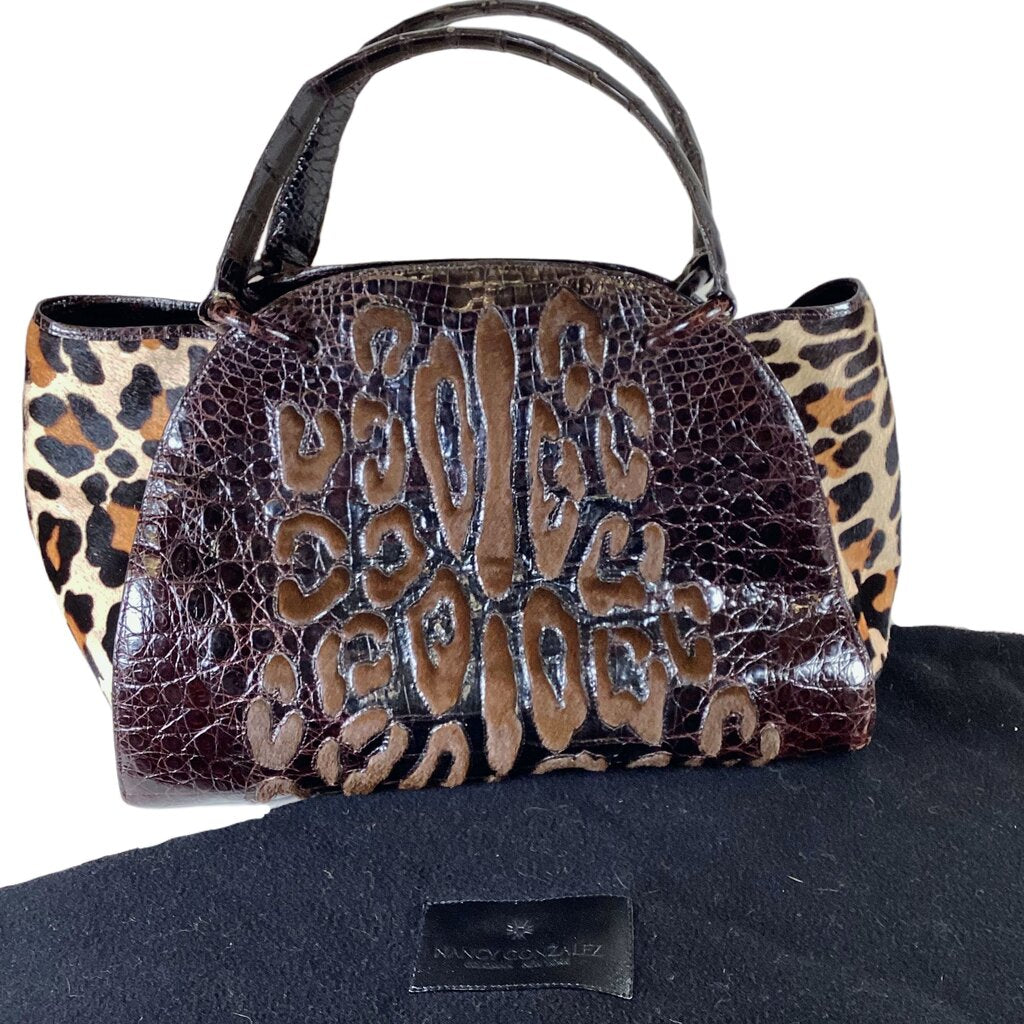 Nancy Gonzales Alligator & Leopard Print Satchel - Opportunity Shop DC
