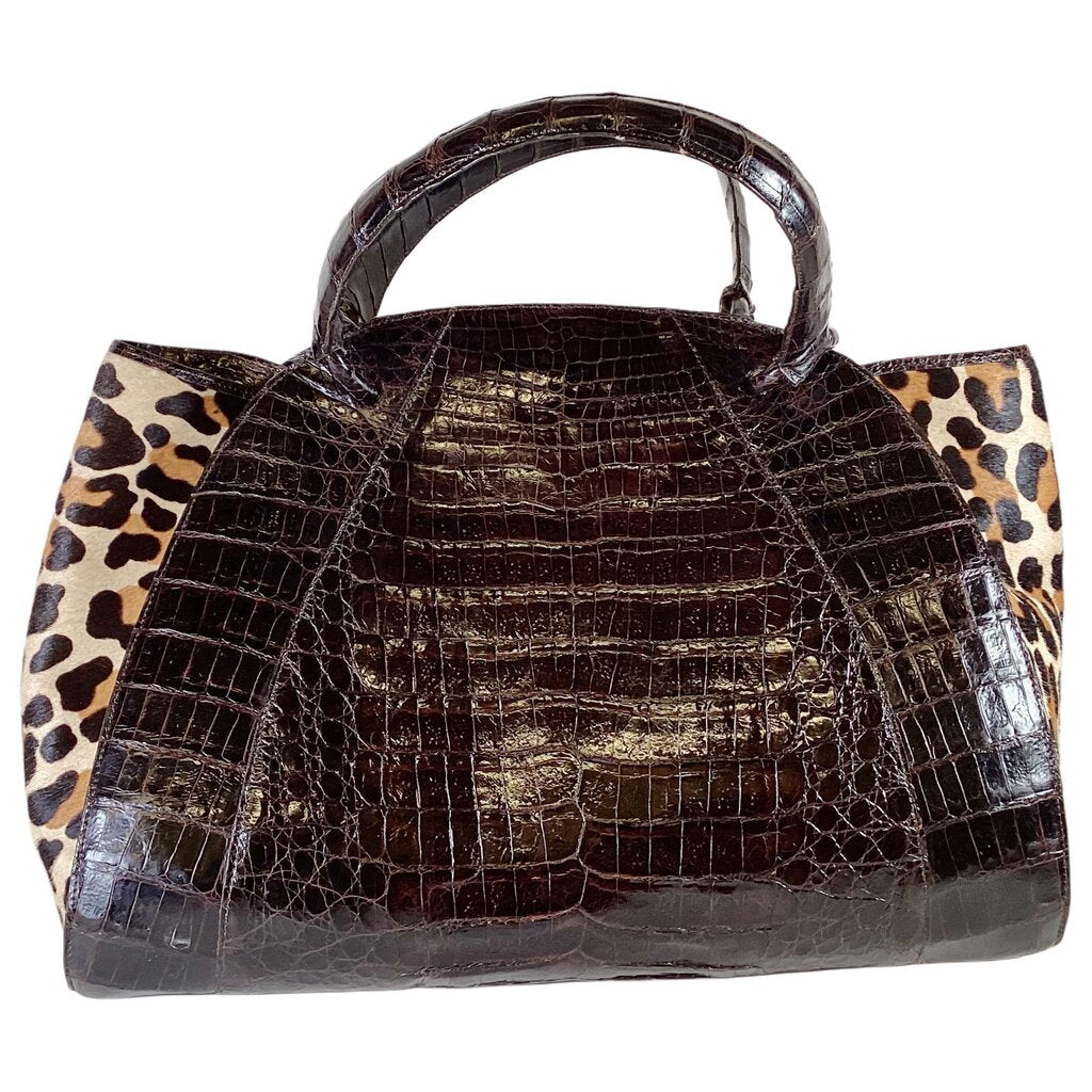 Nancy Gonzales Alligator & Leopard Print Satchel - Opportunity Shop DC