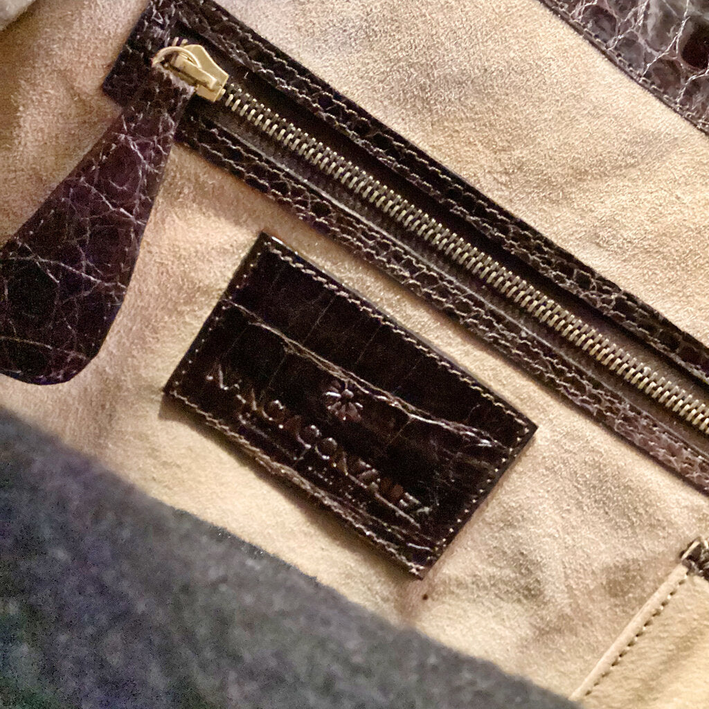 Nancy Gonzales Alligator & Leopard Print Satchel - Opportunity Shop DC