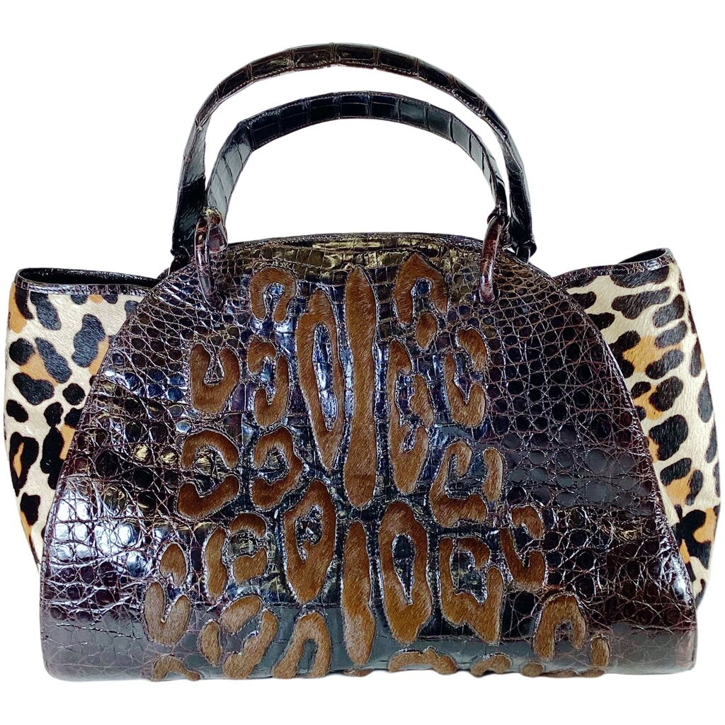 Nancy Gonzales Alligator & Leopard Print Satchel - Opportunity Shop DC