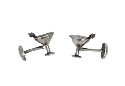 Sterling Martini Cuff Links