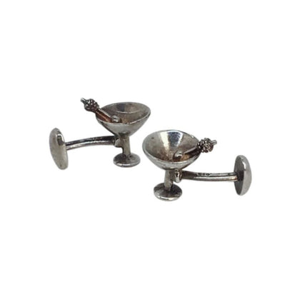 Sterling Martini Cuff Links