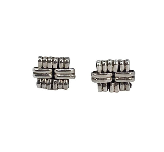 Mexican Sterling Square Knot Cufflinks