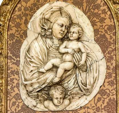 Madonna & Child Marble Relief Tondo - Opportunity Shop DC