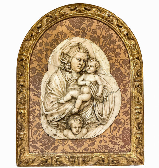 Madonna & Child Marble Relief Tondo - Opportunity Shop DC