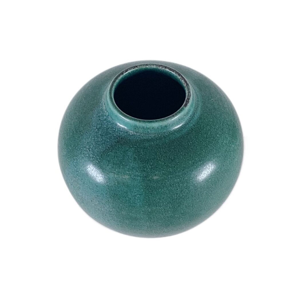 Fireborn Studios Green Pottery Vase - Signed