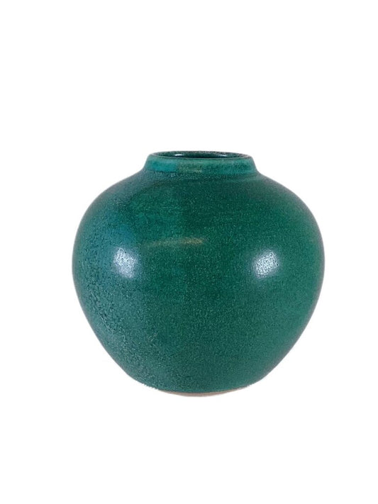 Fireborn Studios Green Pottery Vase - Signed