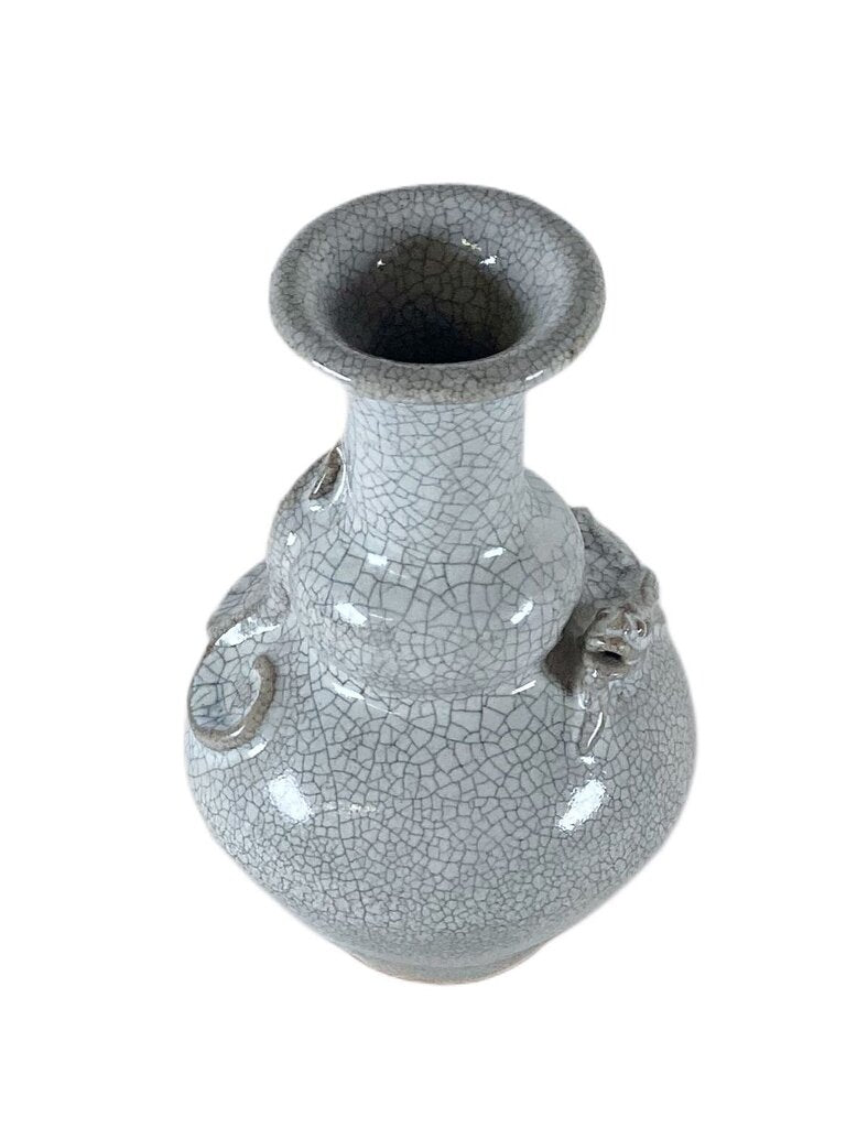 Cream Crackle Glaze Pottery Vase