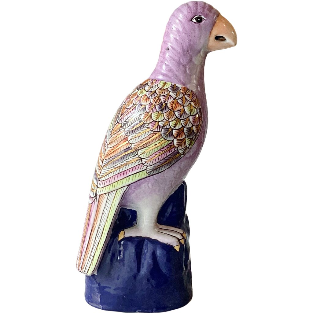 Vintage Handpainted Parrot Figure.
