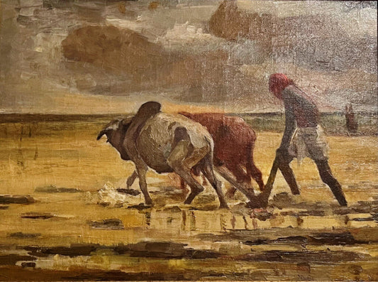 Plowing the Field. Oil on Canvas.