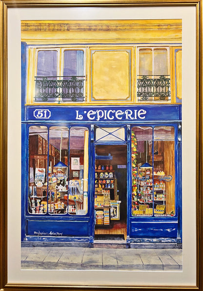 Nicholas Boghosian. "L'Epicerie". Giclee Print of Original Water Color