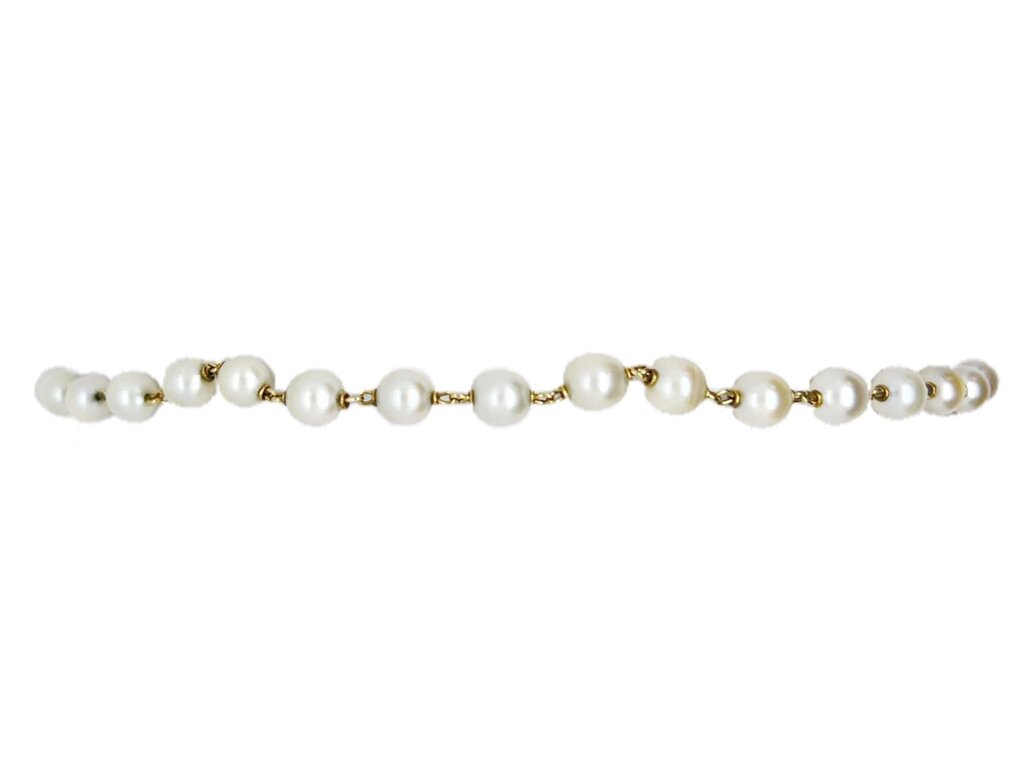 14Kt Gold & Cultured Pearl Bracelet