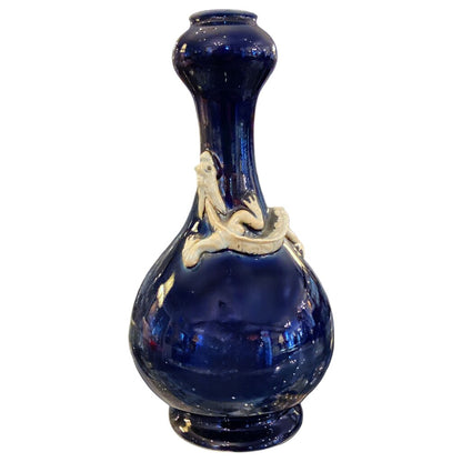 Antique Chinese Powder Blue Dragon Vase - Opportunity Shop DC