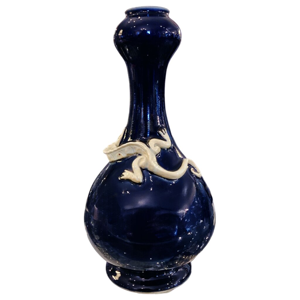 Antique Chinese Powder Blue Dragon Vase - Opportunity Shop DC