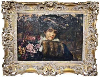Henri Alberti. Parisian Beauty. Oil on Canvas.
