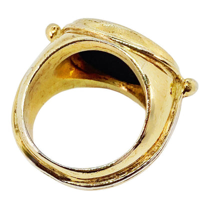 Vermeil Gold-Plated Silver & Opal Cabochon Ring