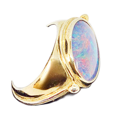 Vermeil Gold-Plated Silver & Opal Cabochon Ring