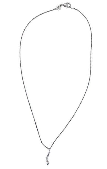 Movado 18K White Gold Necklas with 7 Cascading Diamonds