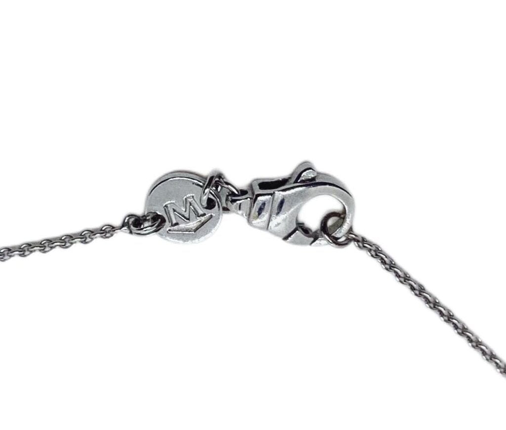 Movado 18K White Gold Necklas with 7 Cascading Diamonds