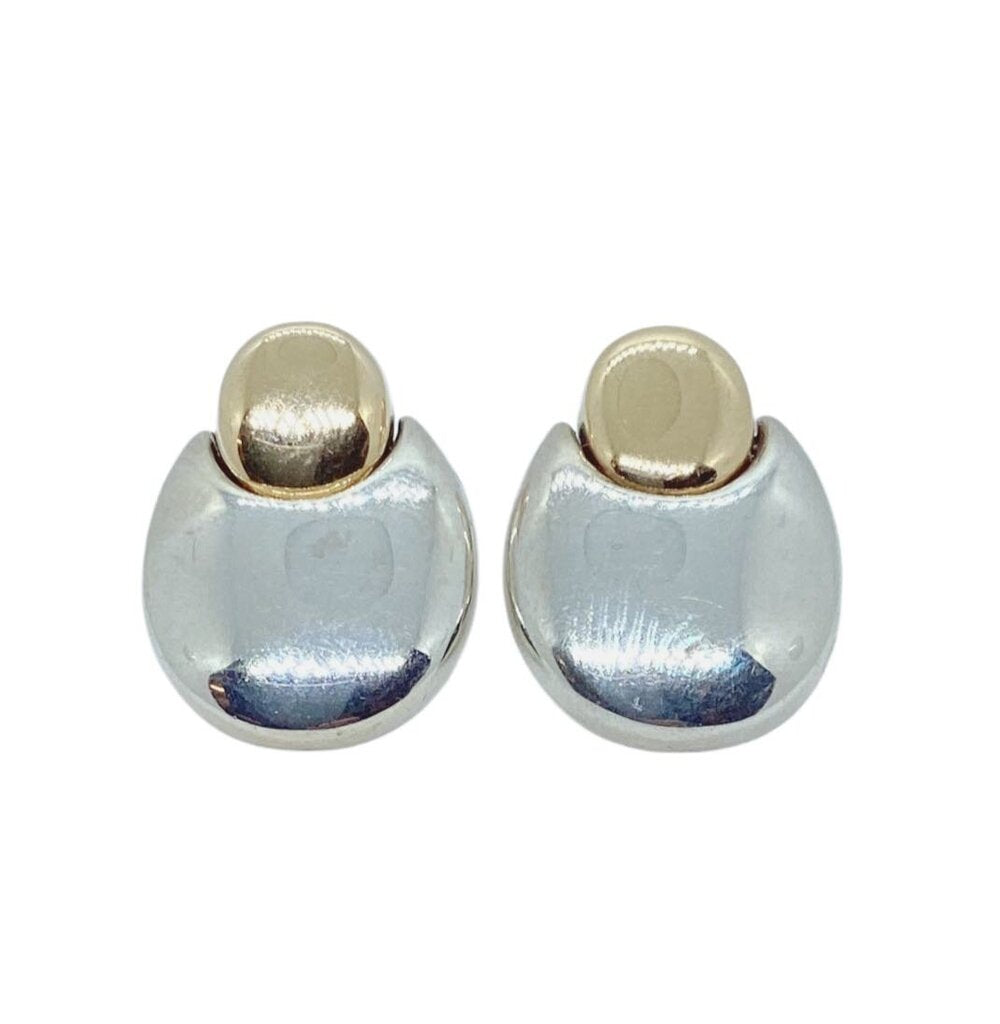 Sterling and 14K Roundish Earrings