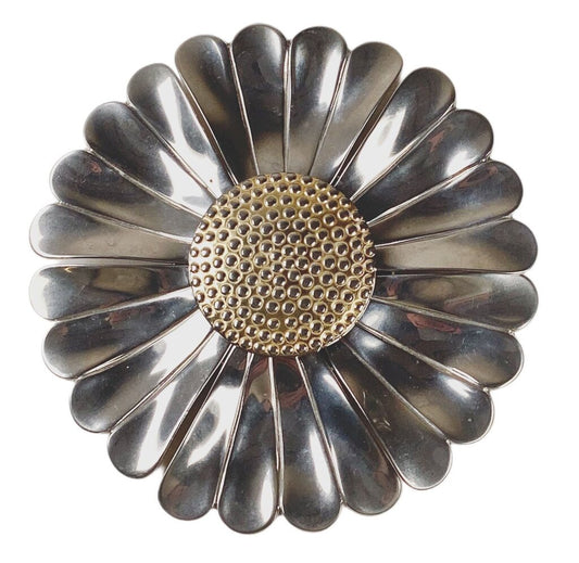 Mid Century Modern Flower Ashtray made in Chromed Metal with Removable Petals