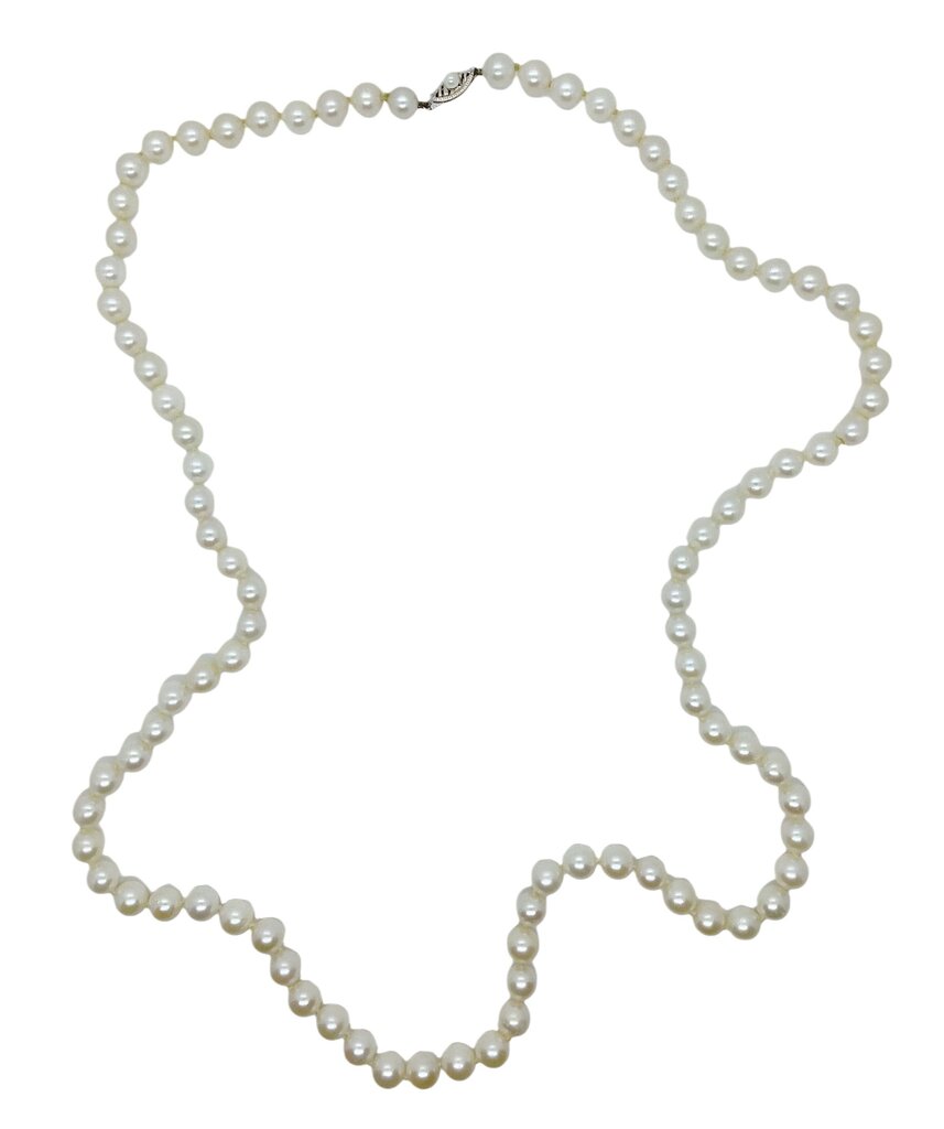 Cultured Pearls (90) w/ 14K White Gold Clasp