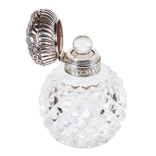 Antique Cut Crystal Cologne/Perfume Bottle