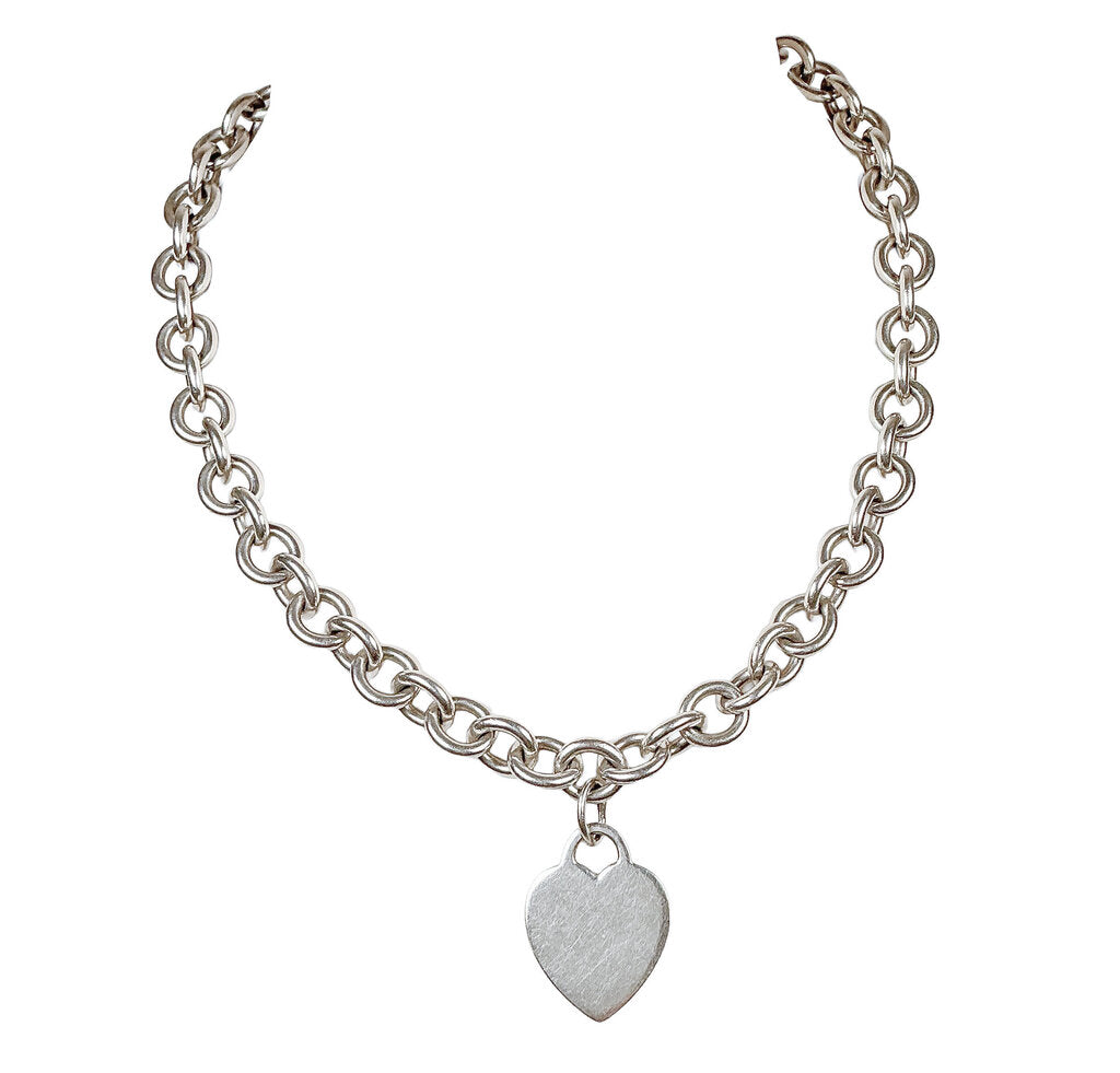 Tiffany & Co. Sterling Silver Heart Tag Necklace16" - Opportunity Shop DC