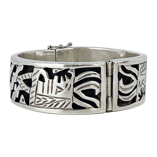 Mexican Sterling Hinged Cuff Bracelet - Opportunity Shop DC
