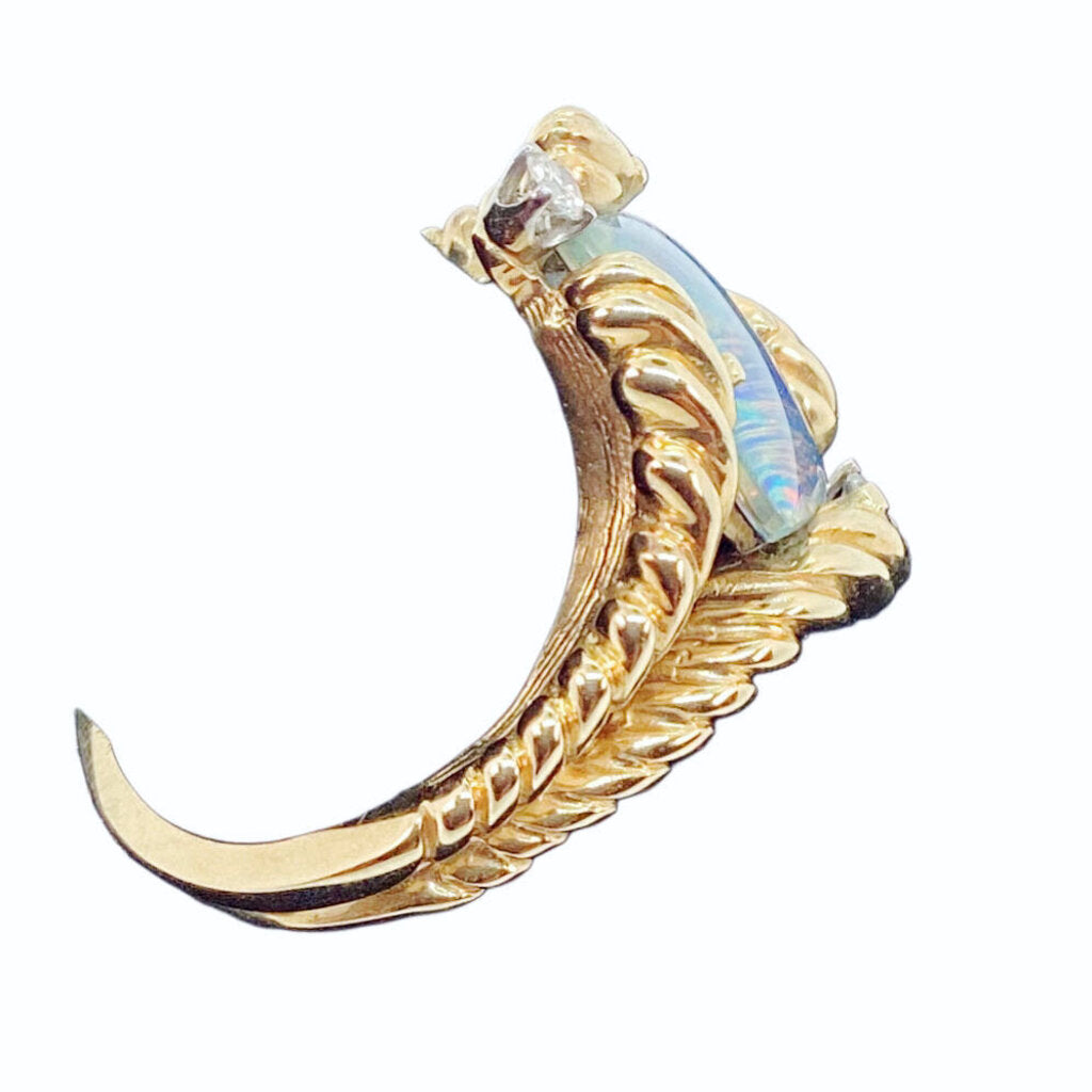 Gold (14K) Exceptional Opal & Diamond Ring