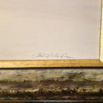 Tree in a Snowy Field, after Andrew Wyeth. Ted Nichols. Mixed Media. American 20th Century. - Opportunity Shop DC