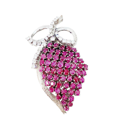 18Kt Gold Ruby & Diamond Floral Spray Brooch