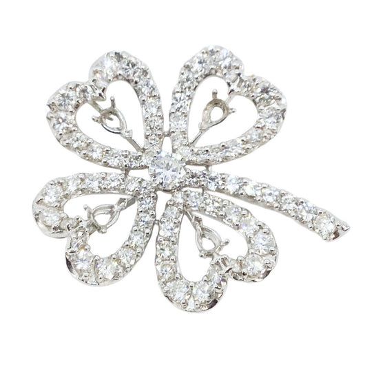 Platinum & Diamond Four-Leaf Clover Brooch