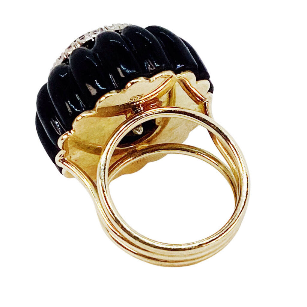 Tiger's Eye & Diamond Cocktail Ring