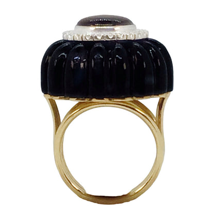 Tiger's Eye & Diamond Cocktail Ring