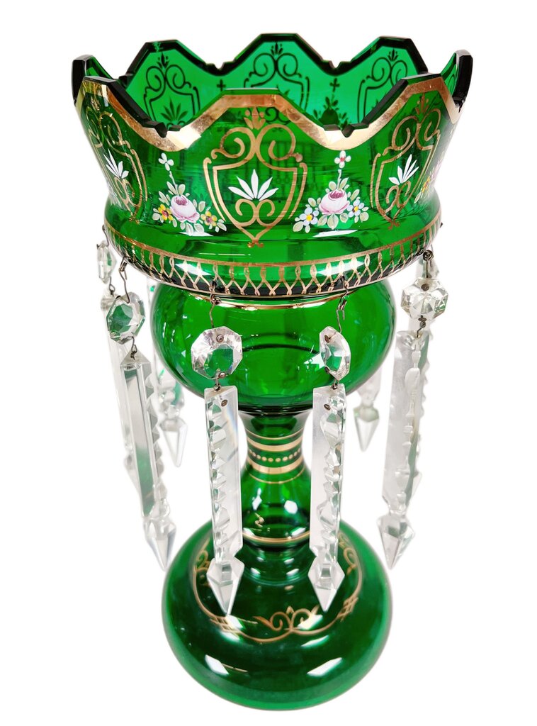 Antique Bohemian Glass Mantle Lustres - Opportunity Shop DC