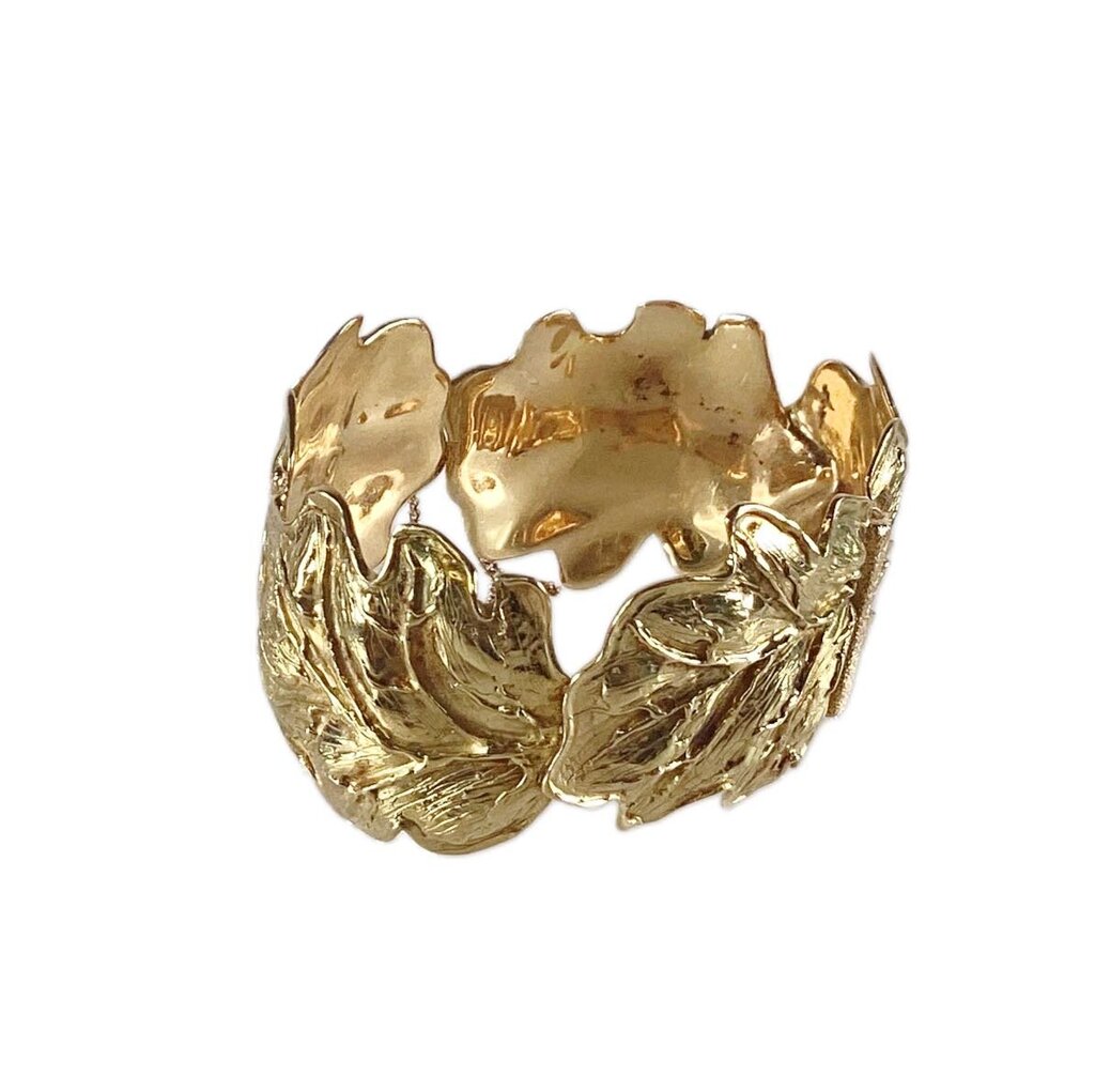 Italian 18K Botanical Bangle Bracelet