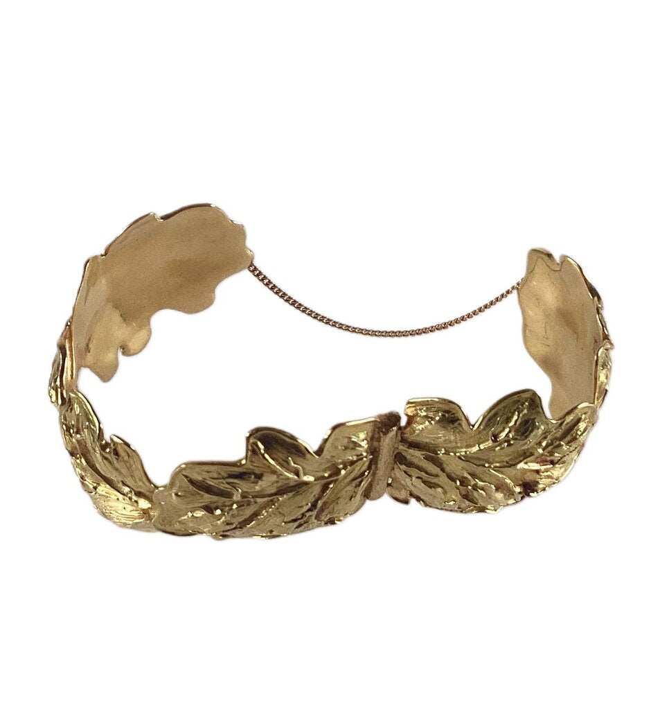 Italian 18K Botanical Bangle Bracelet