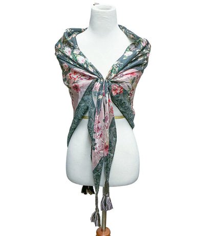 Johnny Was Floral Scarf (Pink & Blue) - Opportunity Shop DC