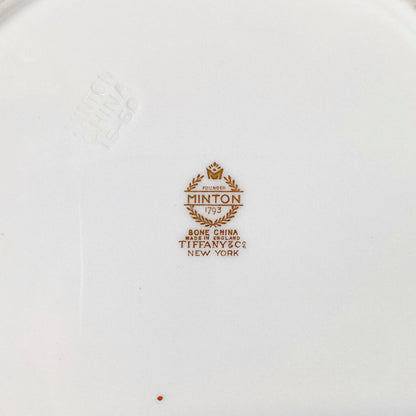 Mintons Tiffany Gold Light Blue Swirl Embassy Dinner Plates (S/6)