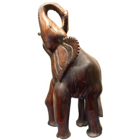 Carved Wood Good Luck Indian Elephant - Opportunity Shop DC